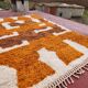 Beni Ouarain rug 300x200 cm – Thick wool, ochre & ecru Berber patterns,