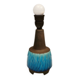 Beautiful partially glazed ceramic table lamp, in a beautiful turquoise color.