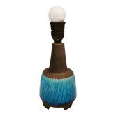 Beautiful partially glazed ceramic table lamp, in a beautiful turquoise color.