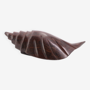 Shell paperweight in exotic wood, 1970s