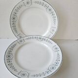 Set of 8 plates, 2 dishes, 2 compotiers - KG Lunéville Laetitia decoration