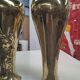 Pair of Indochina brass soap bubble blower vases