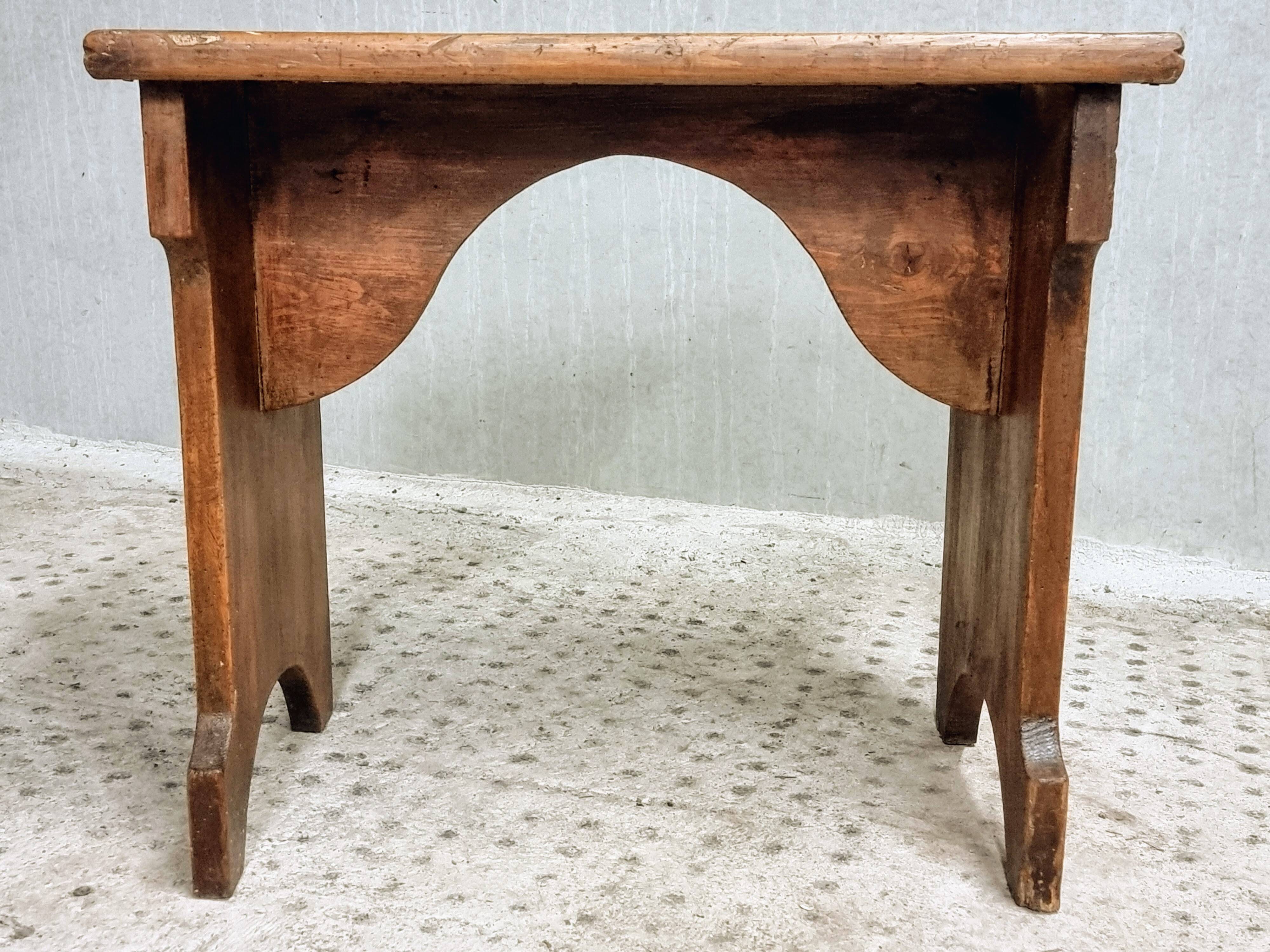 Table d'appoint ancienne banc en merisier 19ème siècle