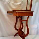 Marquetry dressing table with lyre-shaped feet original mirror dimension: h-72xl60pr35