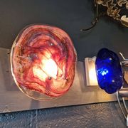 Murano glass wall sconce, pink veined, 1970s.