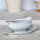 Saucière ovale vintage porcelaine blanche torsadée Limoges Haviland