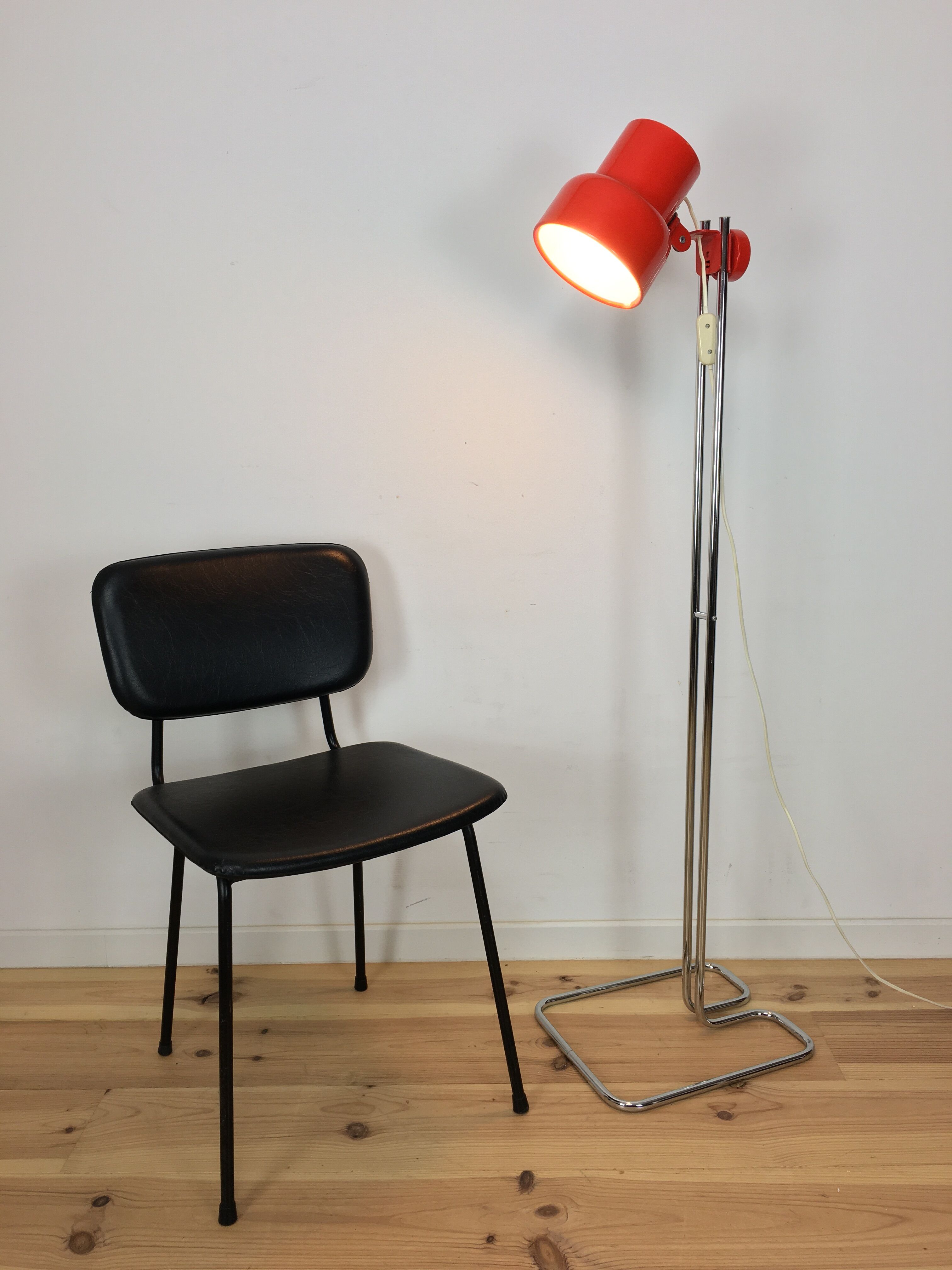 Lamppost for Ikea, space age, orange spot, 70s
