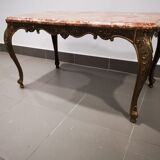 Marble and brass coffee table