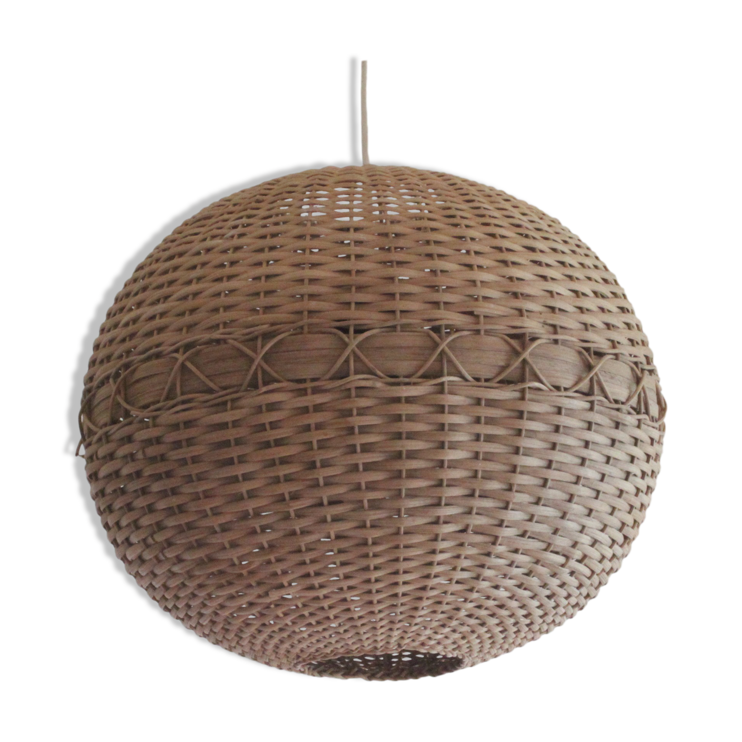 Rattan ball pendant light, 1960s