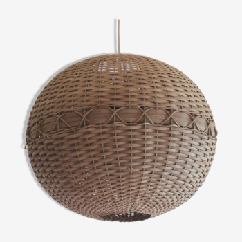 Rattan ball pendant light, 1960s