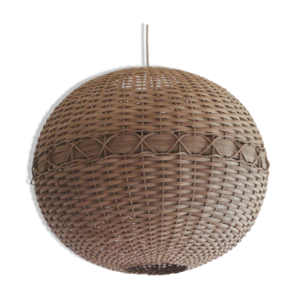 Rattan ball pendant light, 1960s