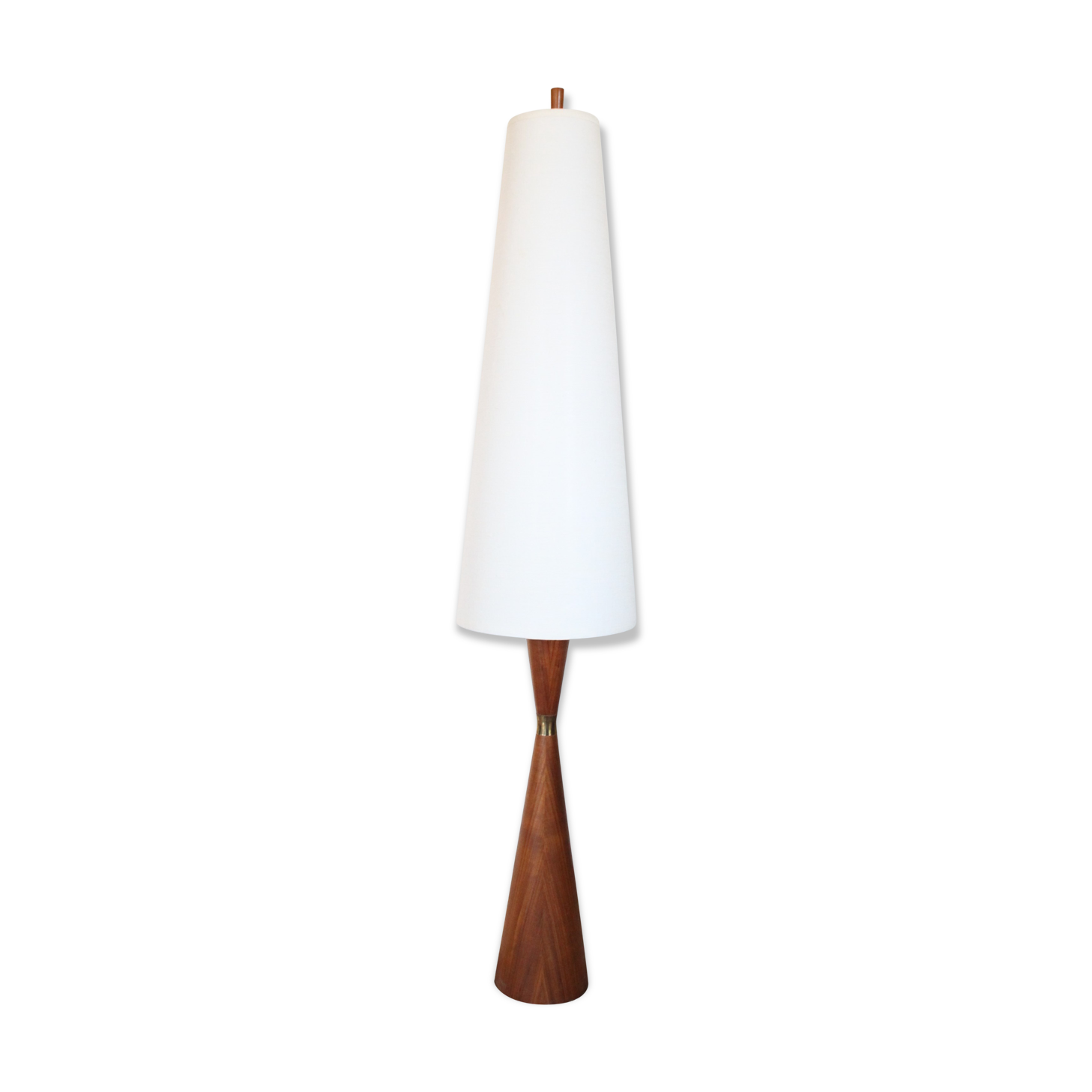 Lampadaire scandinave diabolo teck 1950