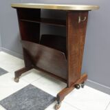 Pink formica magazine table 1950s