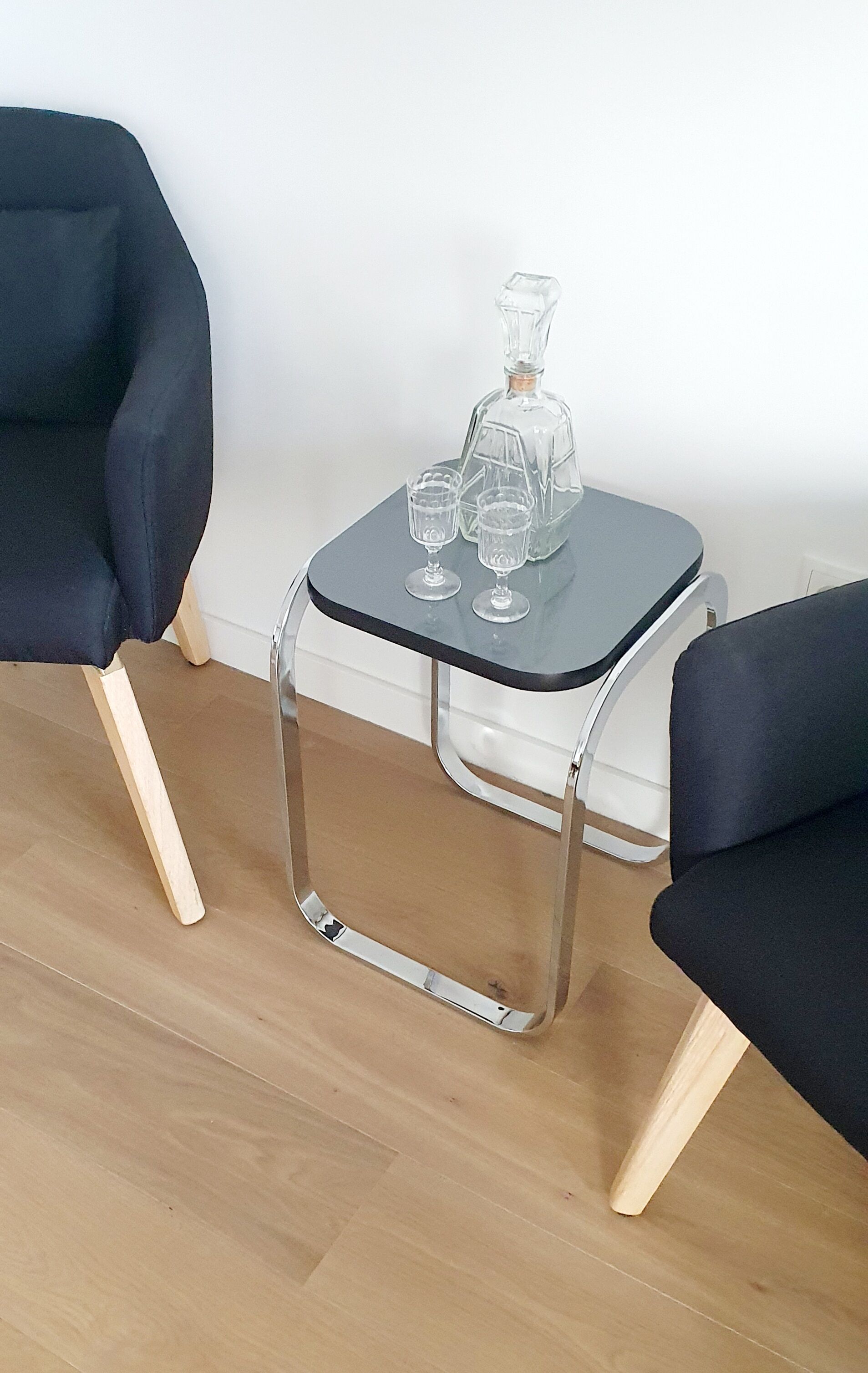 Bauhaus style chrome side table
