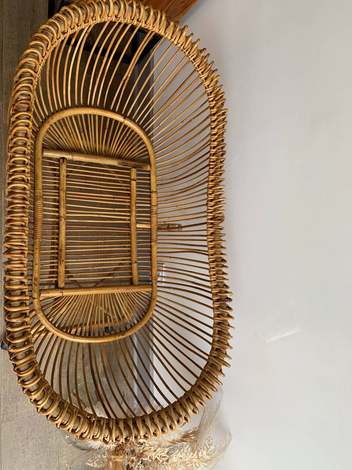Vintage rattan moses cradle