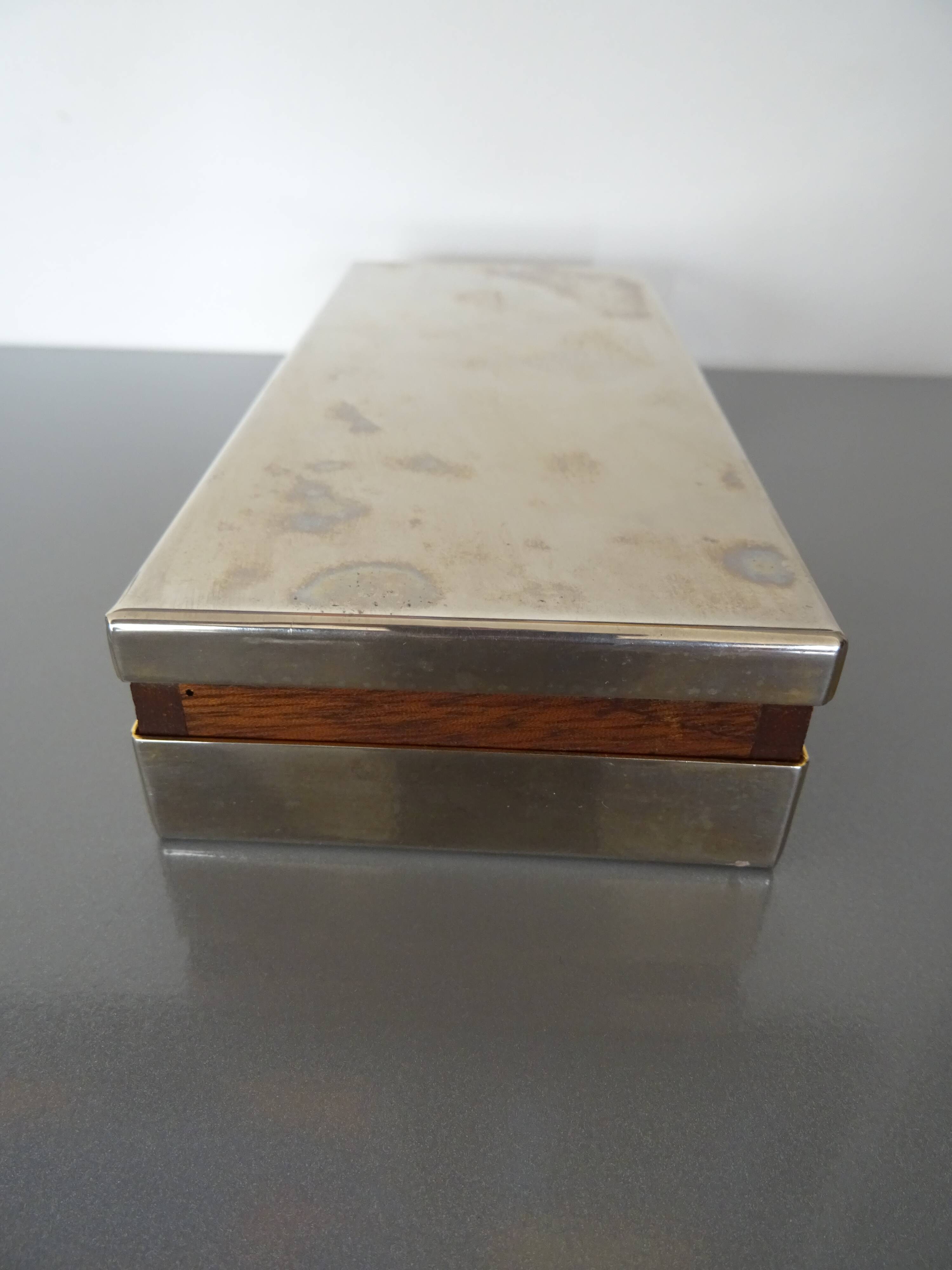 Modernist box in metal and cedar Art Deco