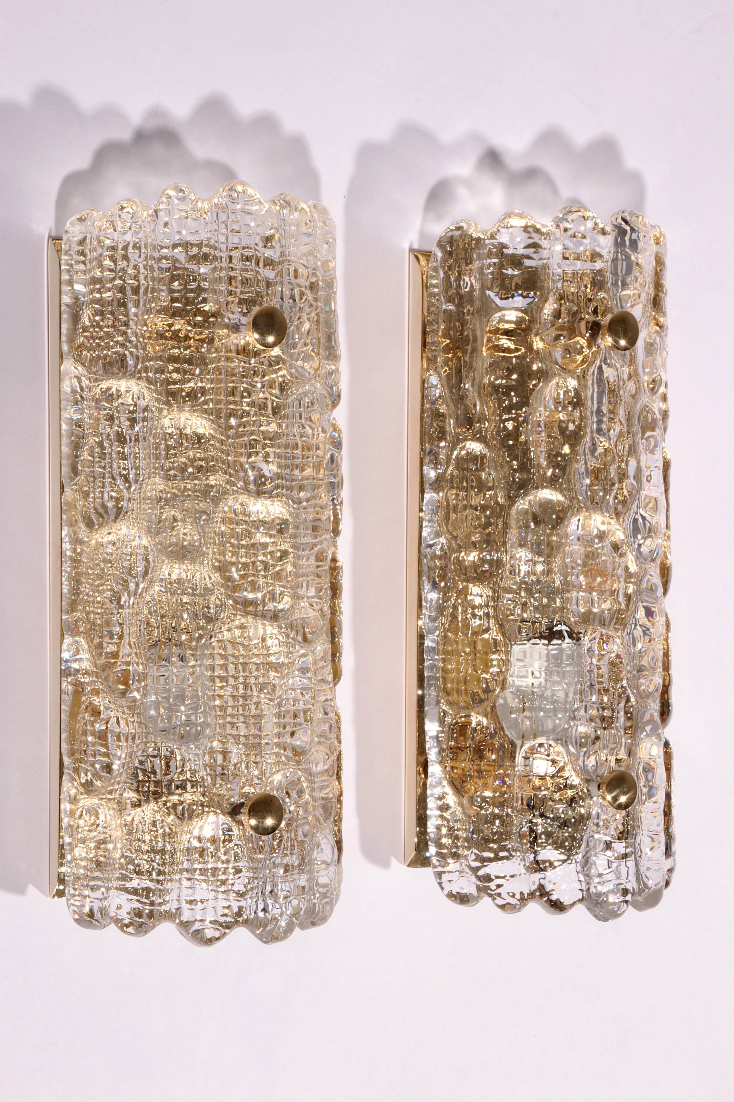 Wall lamps by Carl Fagerlund, Orrefors glass by Lyfa Denmark model Gefion