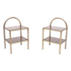 Pair brass bed side tables 1970s France