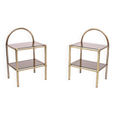 Paire de tables de chevet en laiton années 1970 France