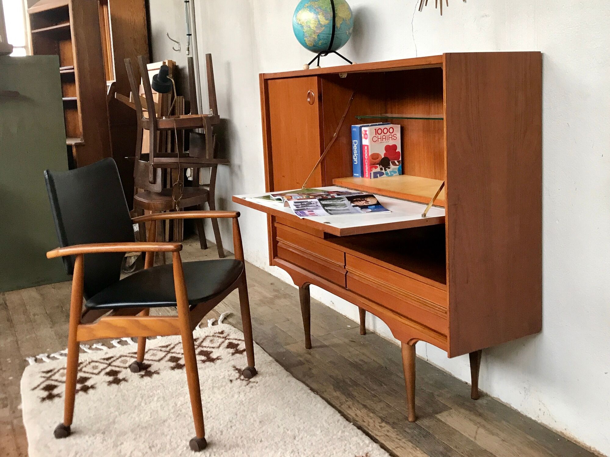 Scandinavian high sideboard in teak 1960s