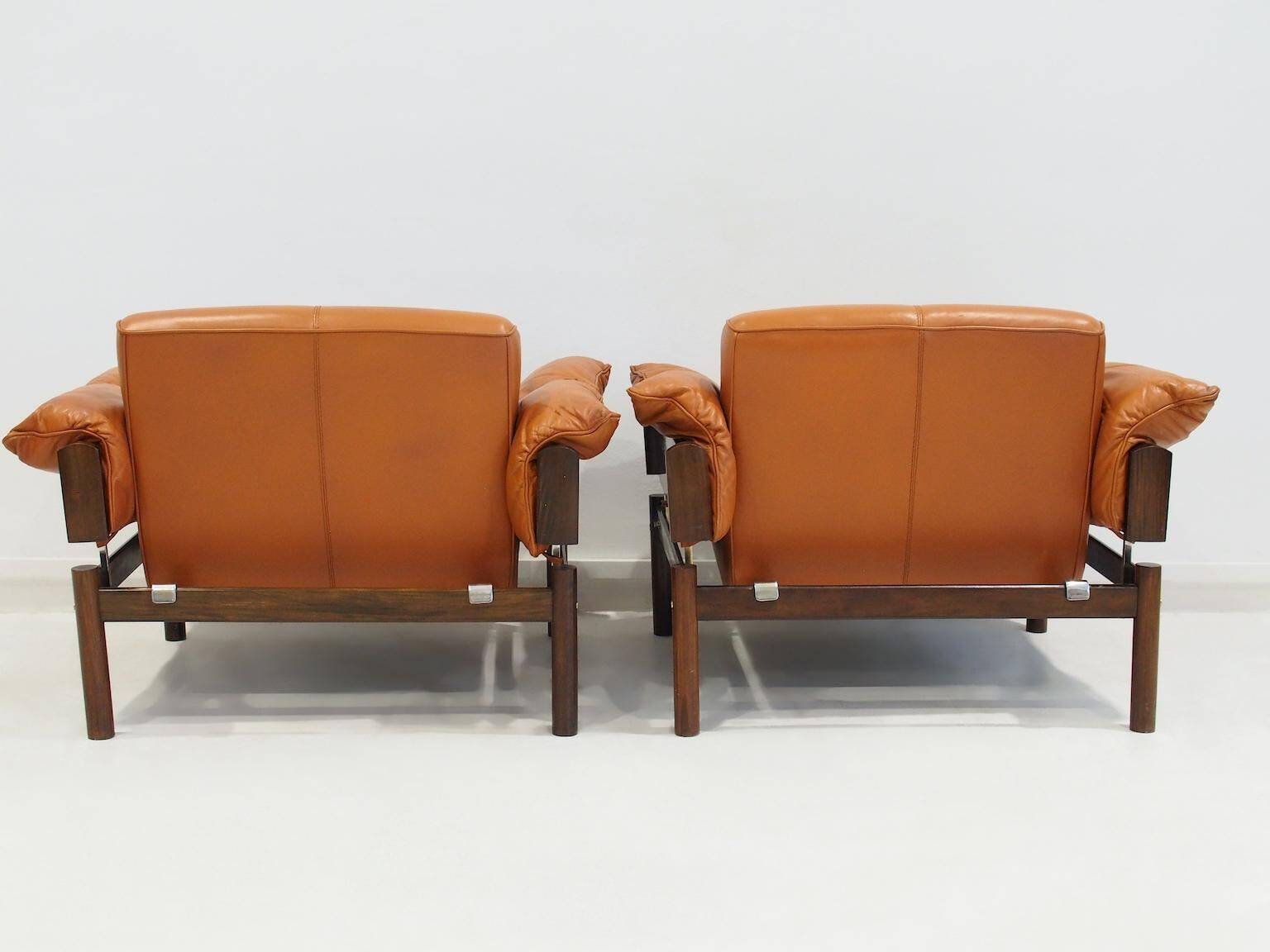 Ensemble de fauteuils MP-13 de Percival Lafer en cuir cognac