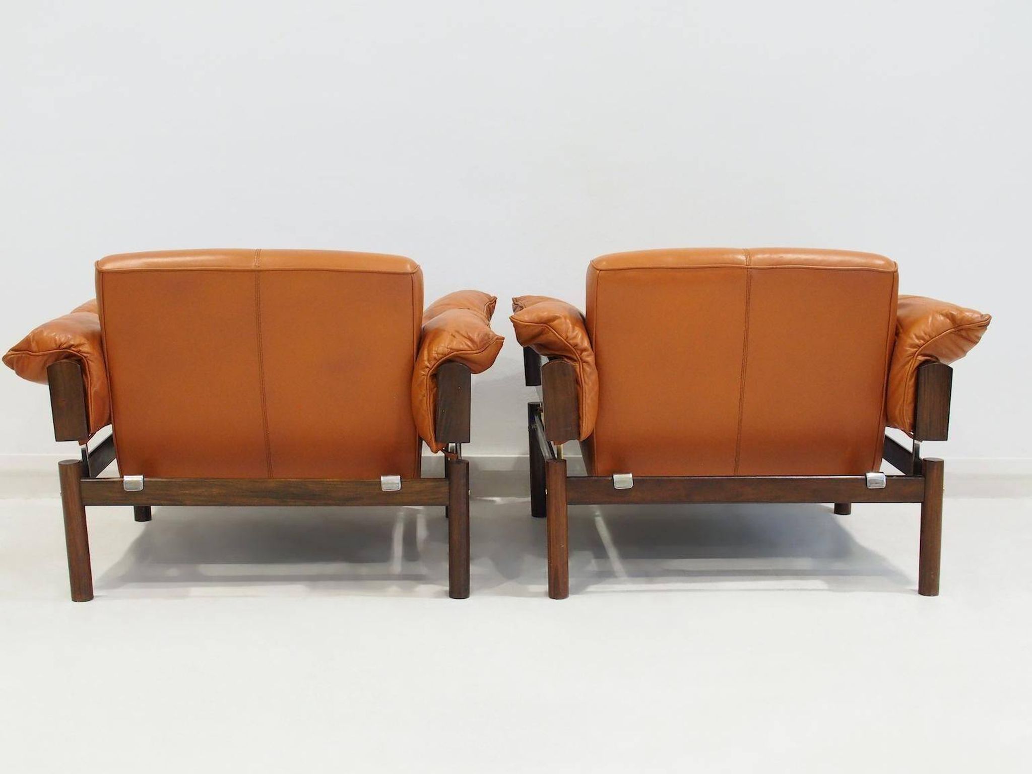 MP-13 armchair set by Percival Lafer in cognac leather.