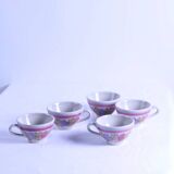 Set of 5 cups or bowls of vintage Brittany cider