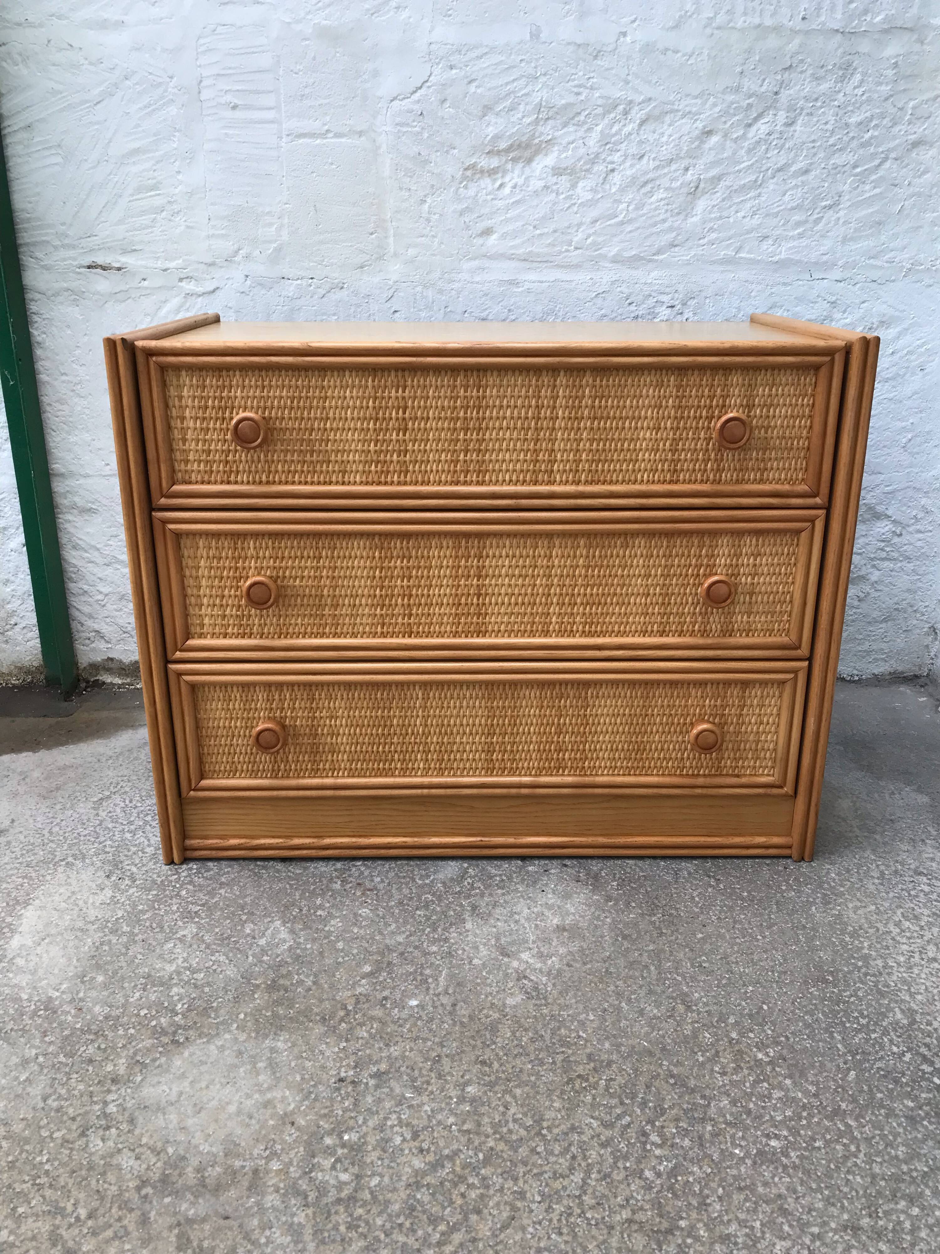 Rattan chest of drawers