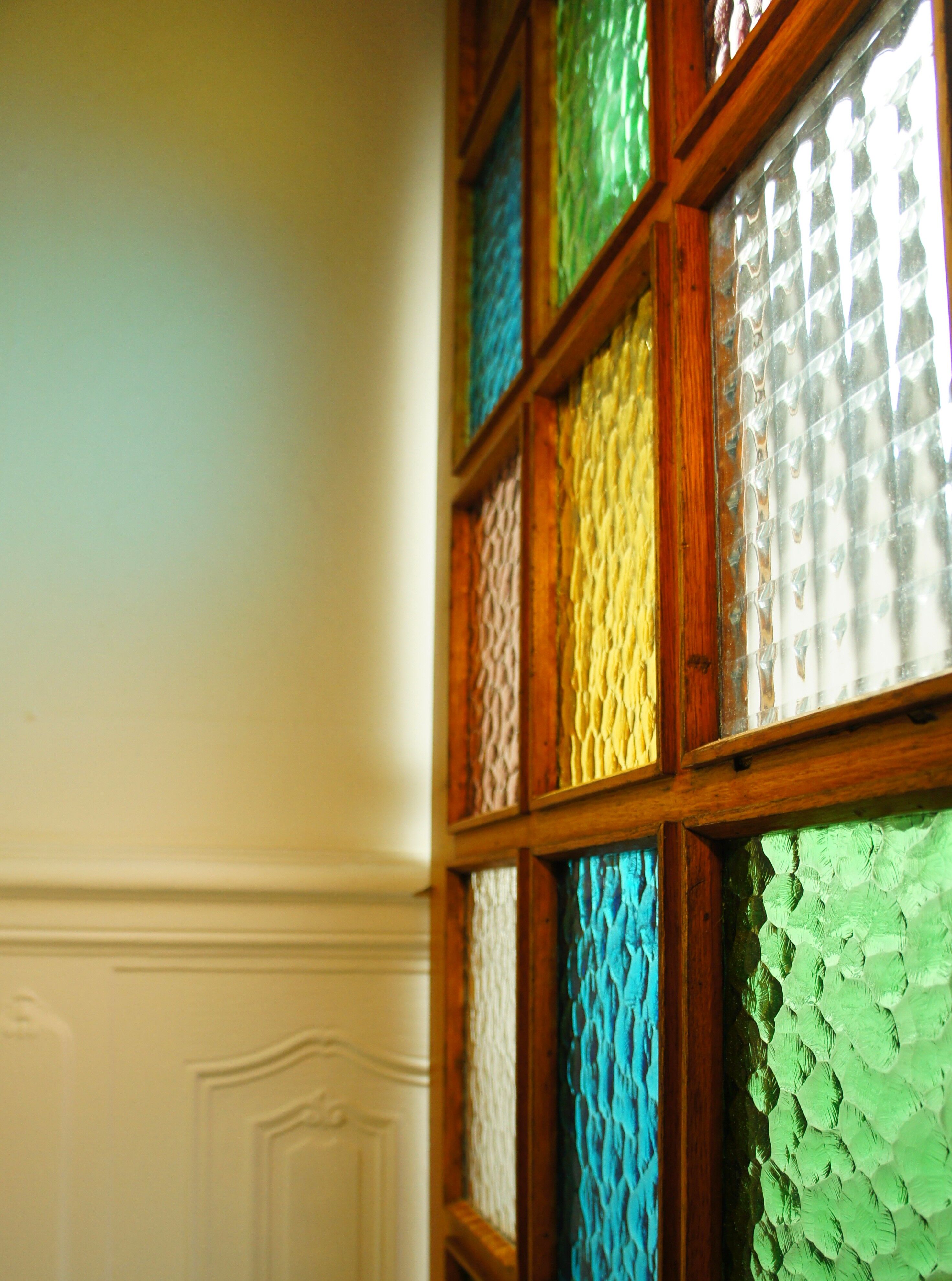 Old glass door solid oak 1960