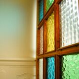 Old glass door solid oak 1960