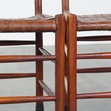 Set of 6 Schuitema dining chairs from the Shaker collection with woven leather seat and backrest