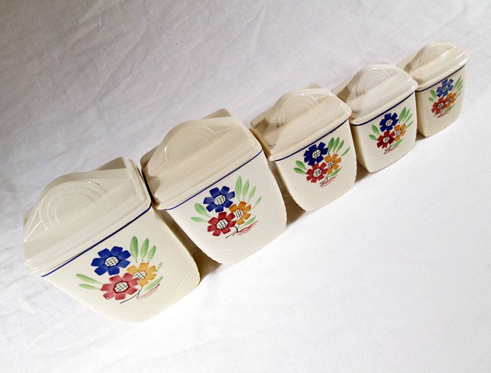 5 K & G Lunéville spice jars