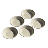 Set of 5 thick white deep plates, no brand, D21.5.