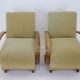 1940s Pair of Art Deco Armchairs in Walnut, Czechoslovakia