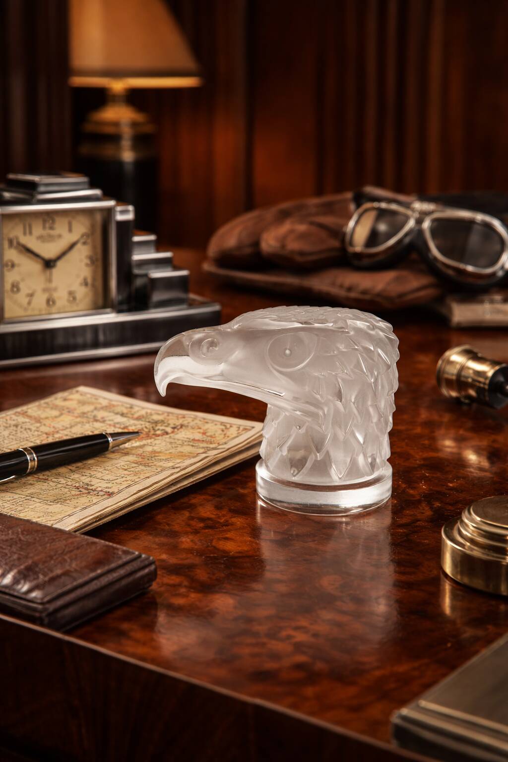 Lalique Eagle Head — Signed crystal from the 1980s