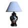 Japanese-style lamp in black ceramic & wood with organic 80's decor