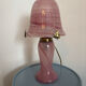 Vintage pink glass table lamp – Mushroom shade and base in