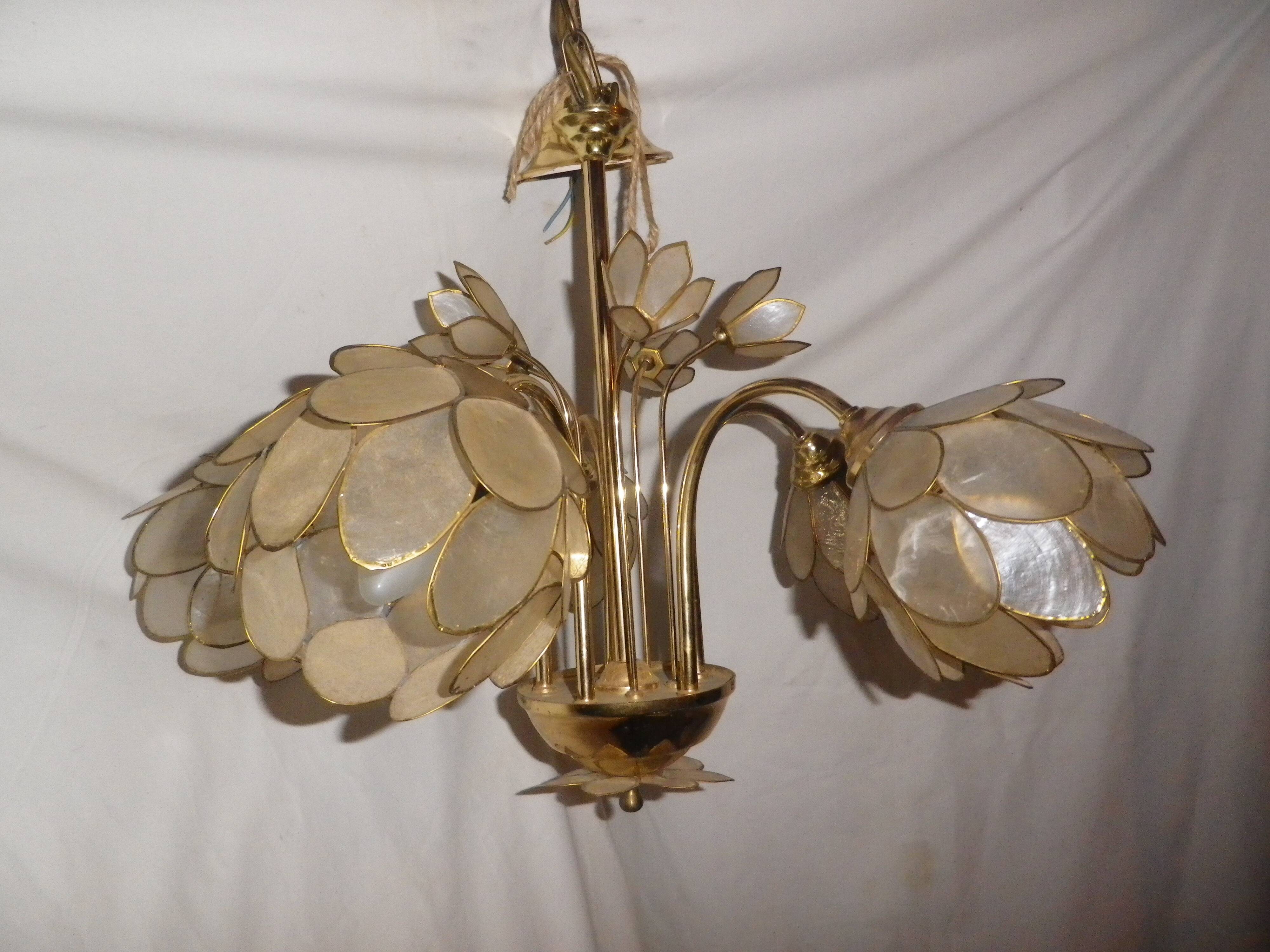 mother-of-pearl lotus flower chandelier