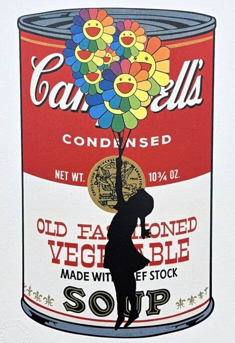 Death Nyc - Banksy Flying Balloon Girl and Campbell Soup - Limited Edition