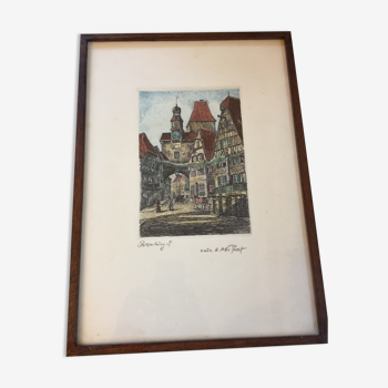 Original lithograph signed by German artist Otto Ferdinand Probst
