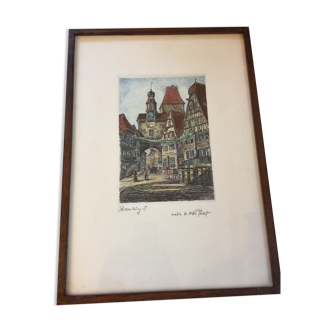 Lithographie originale signée de l’artiste allemand Otto Ferdinand Probst