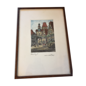 Original lithograph signed by German artist Otto Ferdinand Probst