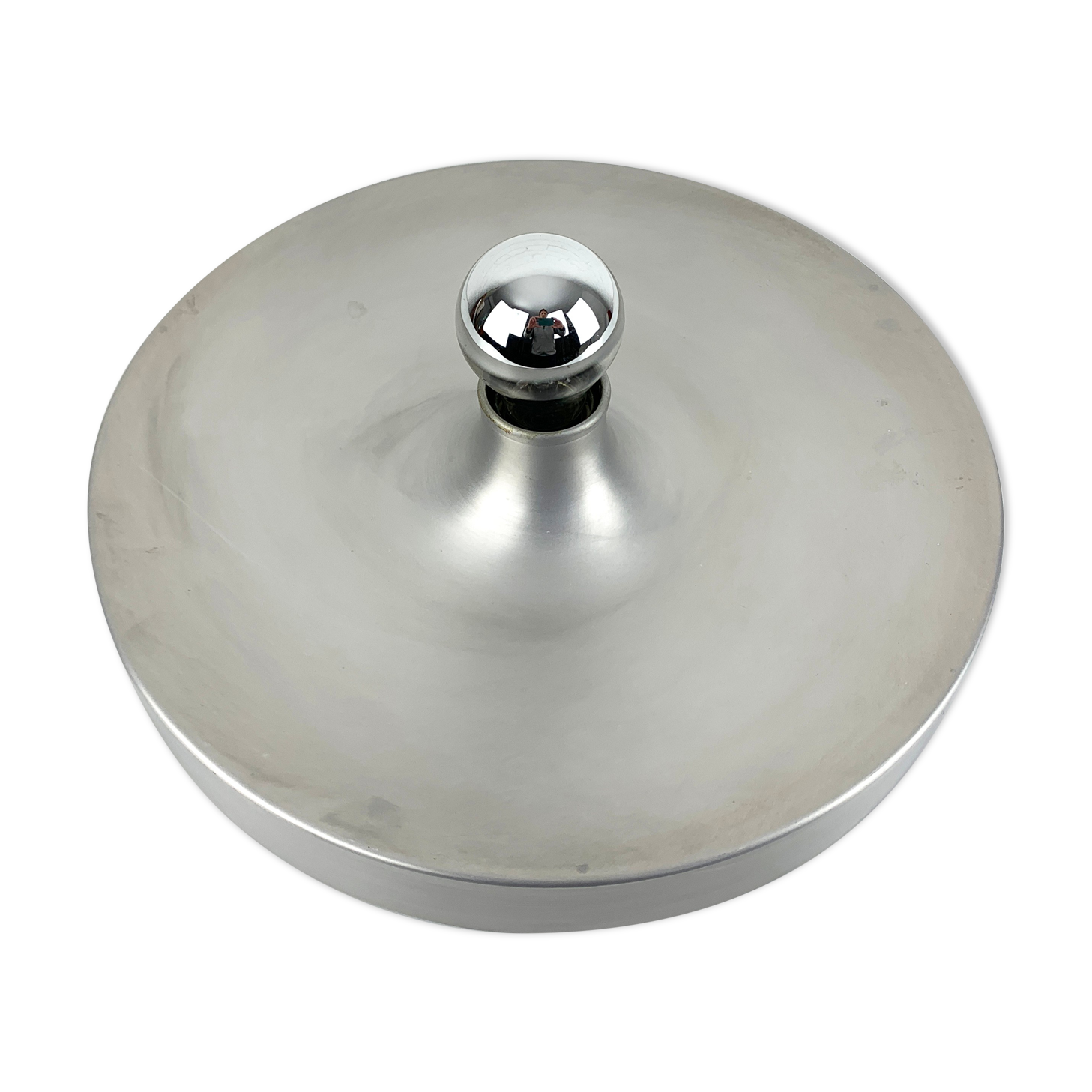 Space age wall lamp by Staff Leuchten in aluminum, Flush Light, 1960-70s