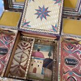 Jewellery box, secrets, straw marquetry and oriental patterns.