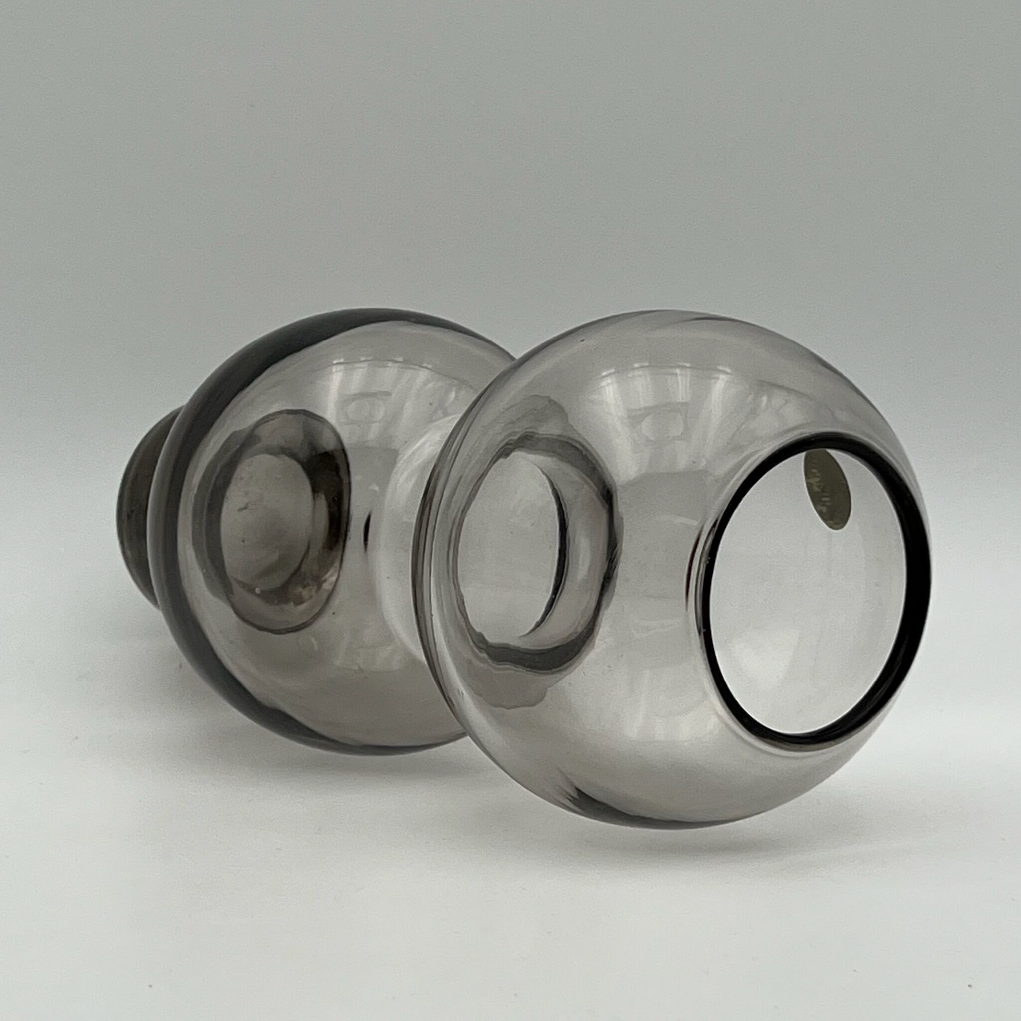 Murano glass 70s vase - mid century modern decor - vintage fume glass made in italy