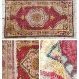 Tapis patiné orient laine fait mai 166 cm x 95 cm