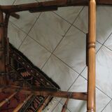 Faux bamboo chair with cushion