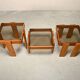 Gianfranco Frattini Nesting Tables in stained wood for Cassina and Meblo, 1