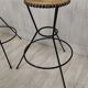 Vintage wicker bar and its two stools