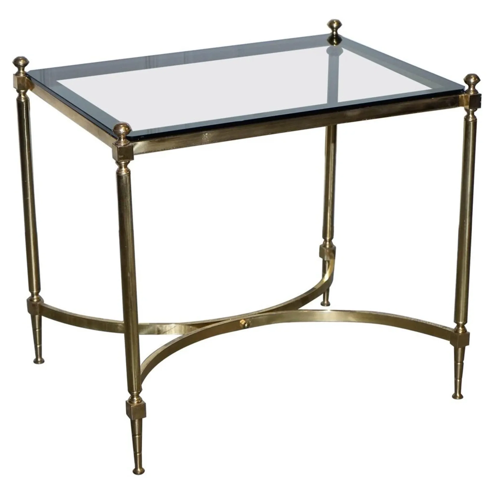 Hollywood Regency Coffee Table in Brass and Smoked Glass, France, 1960s